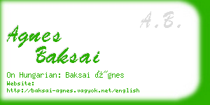 agnes baksai business card